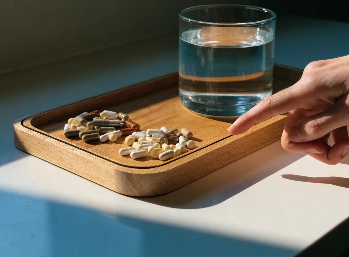 An open palm holding unmarked capsule shells during a format comparison